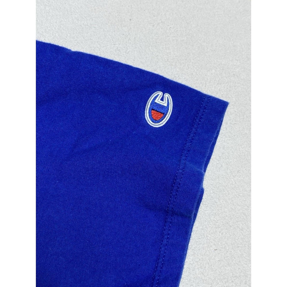 Champion Logo T Shirt Men's Small Blue Graphic Crew Neck Short Sleeve Tee - Picture 9 of 11